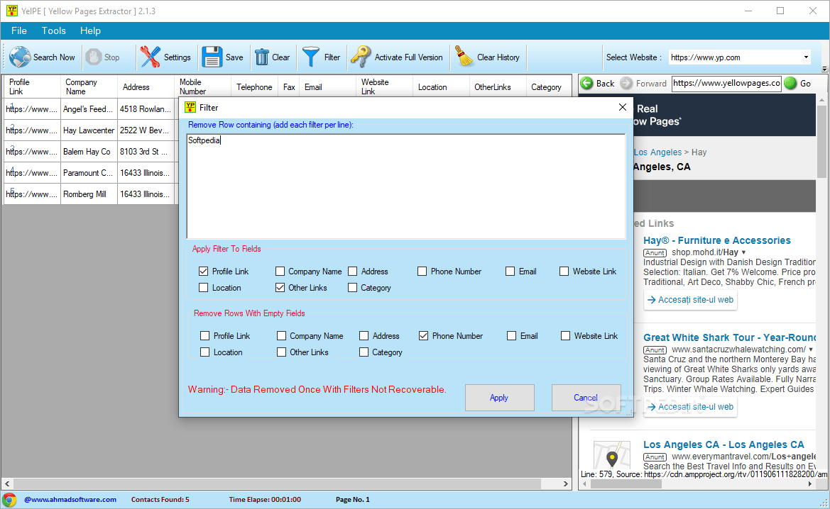 Yellow Pages Extractor 2.1.11 Download, Review, Screenshots