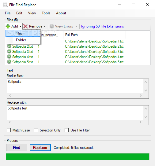 File Find Replace 1.2.0.0 Download, Review, Screenshots