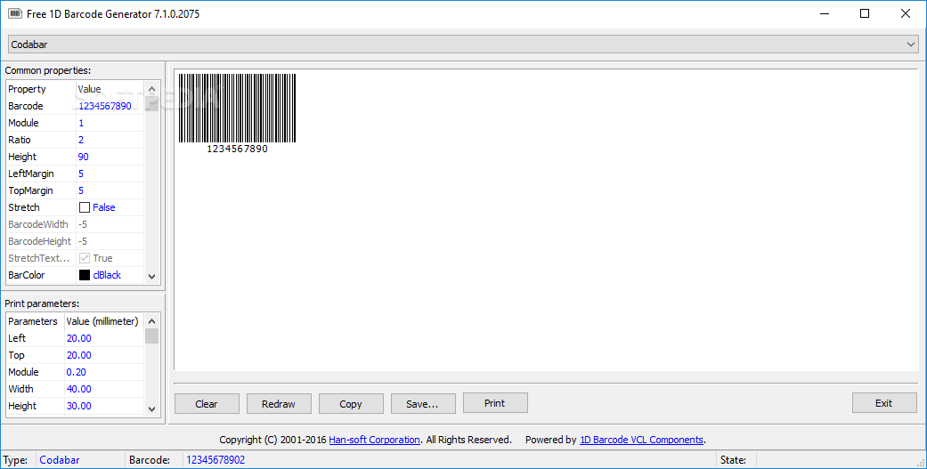 Free 1D Barcode Generator 13.1.2.2279 Download, Review, Screenshots