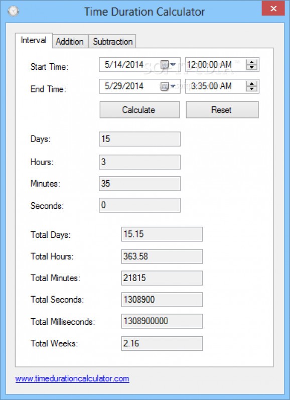 Time Duration Calculator 1.0 Download, Review, Screenshots