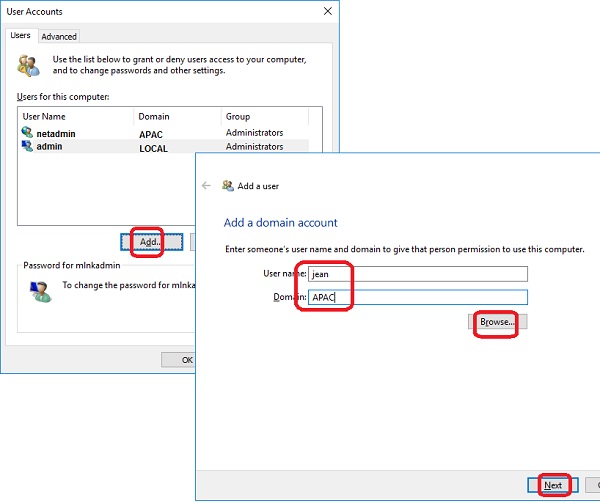 Adding Network Users on Windows 10 Pro