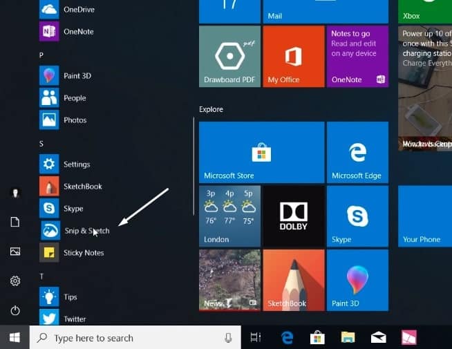 How to Take a Screen Snip with Snip & Sketch in Windows 10