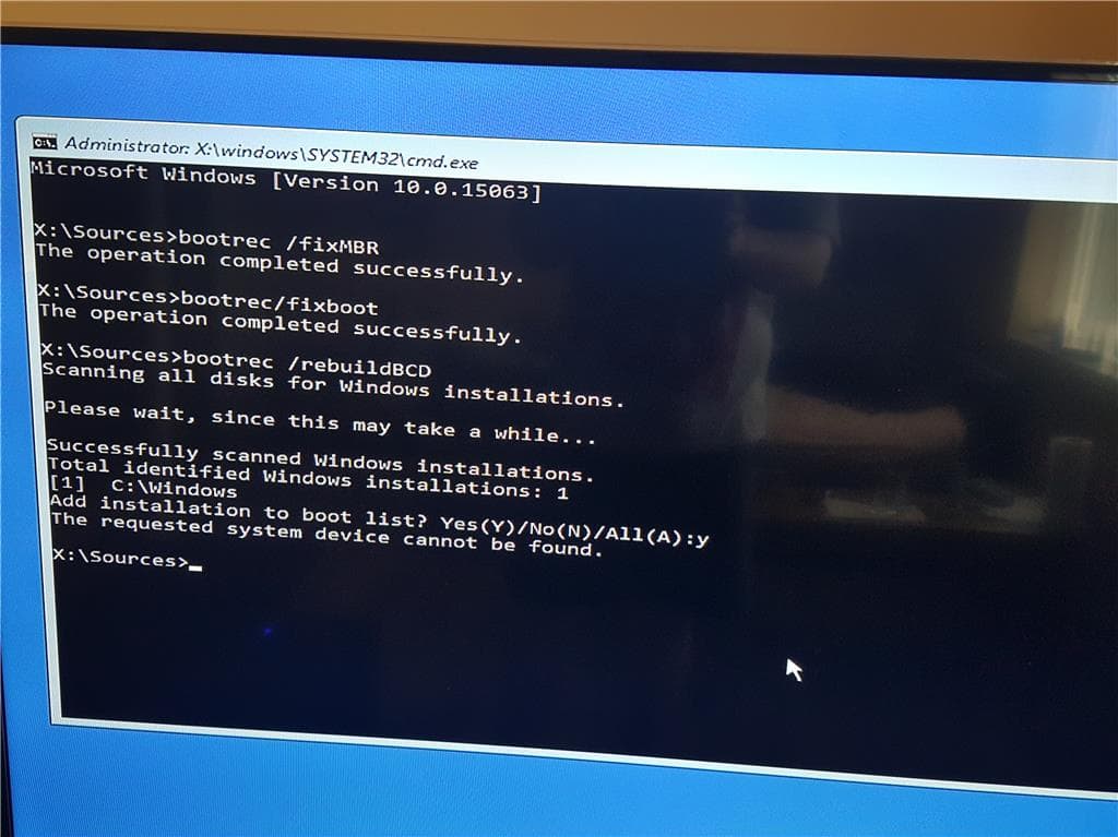 Windows10 start boot files corrupted Microsoft.