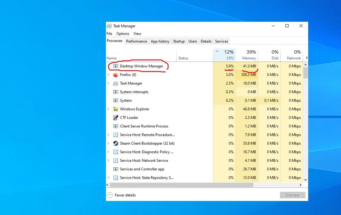 Fix Desktop Window Manager or dwm.exe High CPU Usage Windows 10
