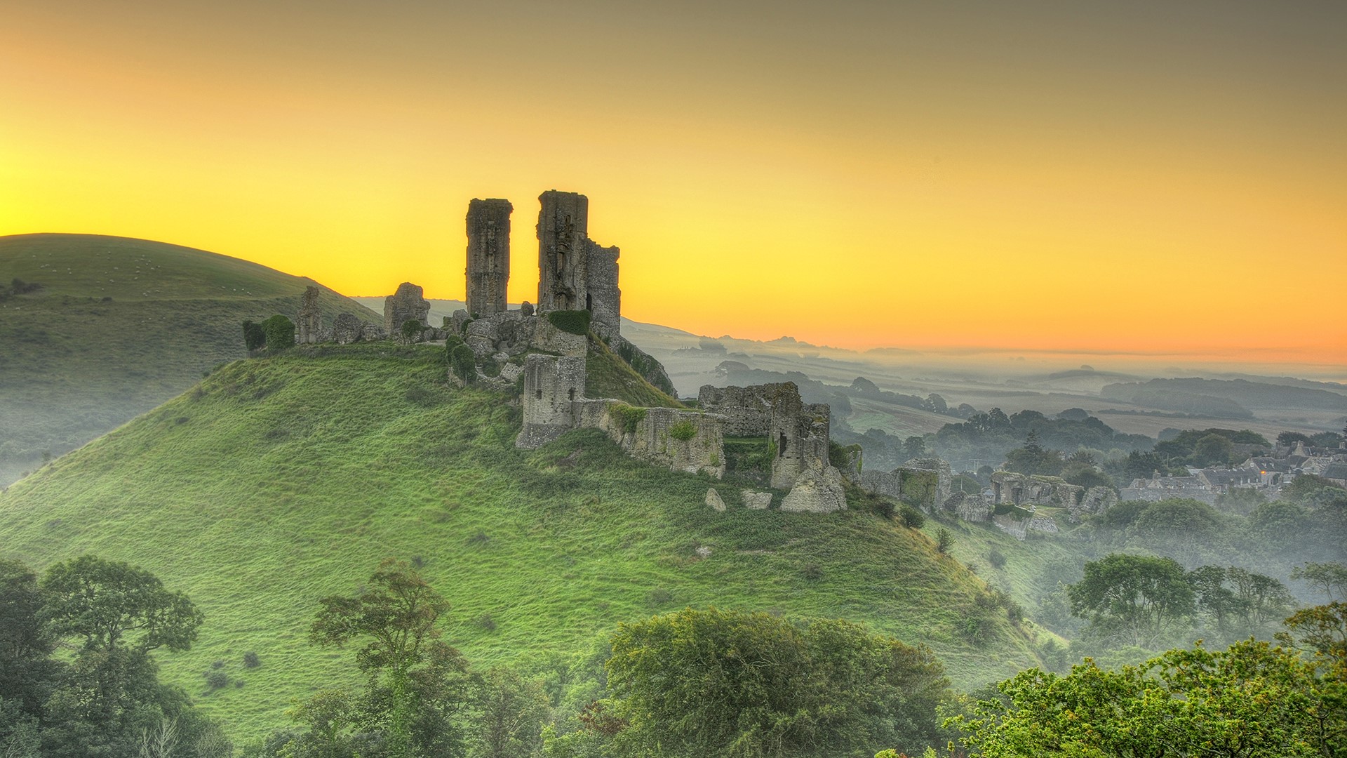 A countryside view near Corfe Castle, Isle of Purbeck, Dorset, England