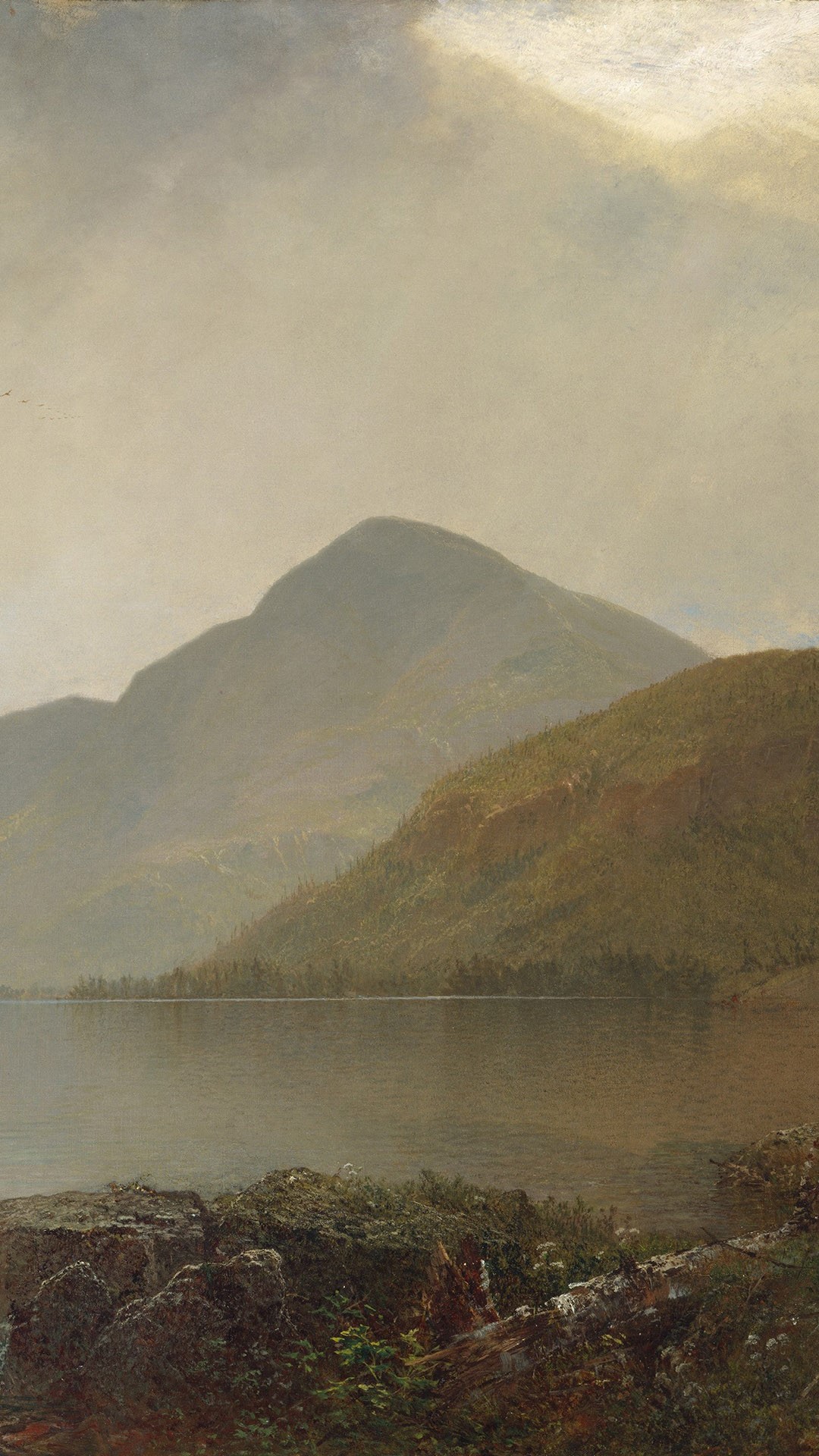 Lake painting by John Frederick Kensett, 1869, oil on canvas