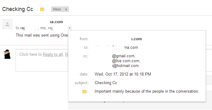 Oracle send mail using UTL_SMTP (to multiple parties Cc) Duh