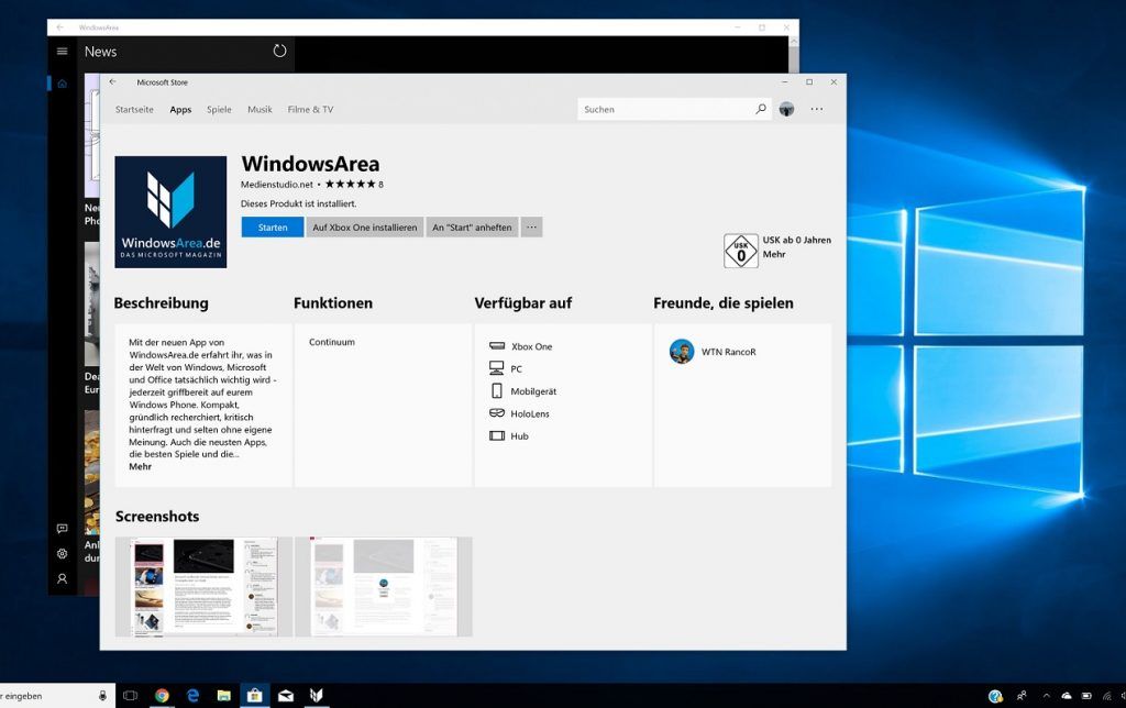 Microsoft StoreApp unter Windows 10 erhält kleineres Update