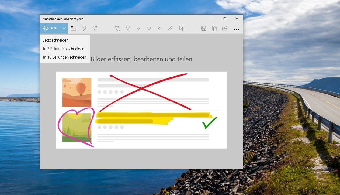 Windows 10 "Ausschneiden und skizzieren"App bekommt ein