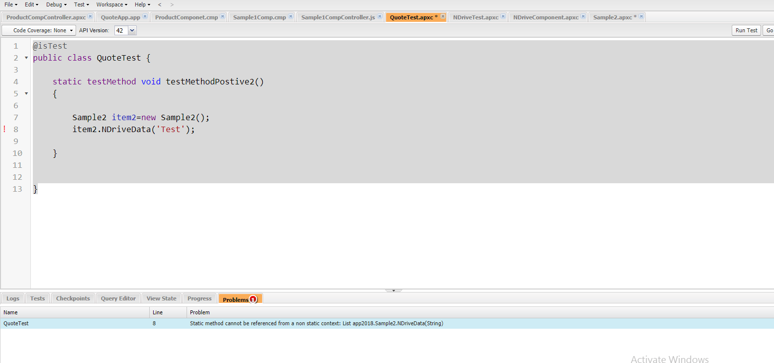Repair Non Static Method Cannot be Referenced from a Static Context