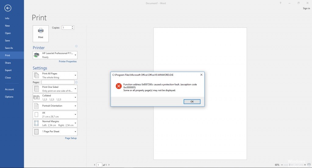 Fix Function Address Caused a Protection Fault Error (Solved
