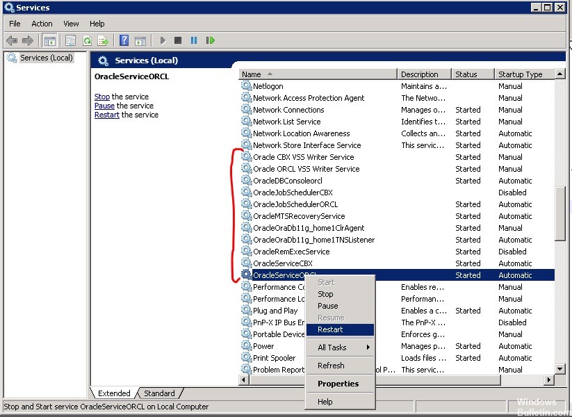 Ошибка oracle the network adapter could not establish the connection