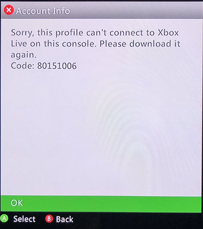 Fix Sorry this profile can’t connect to Xbox Live on this console