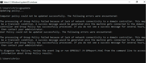Fix The processing of Group Policy failed because of lack of network