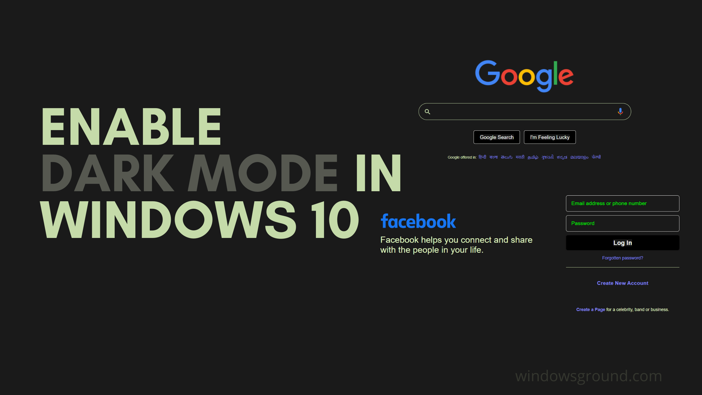 How to enable dark mode in Google Chrome, Facebook, etc in Windows 10