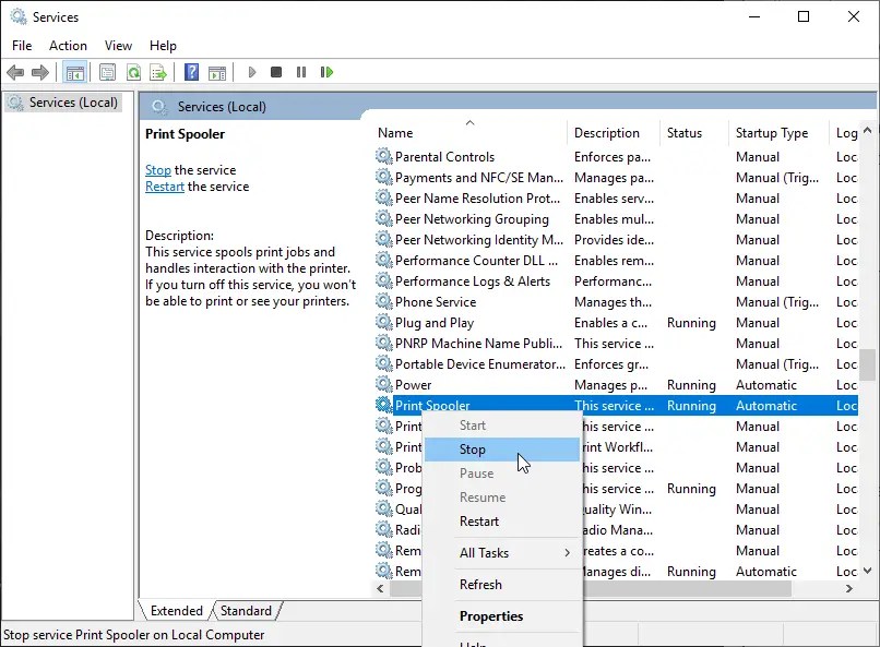Windows 10 clear print queue 08