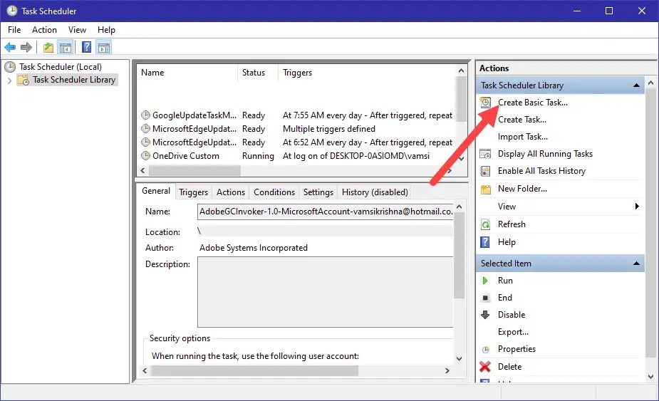 How to Display Popup Message with Task Scheduler in Windows 10