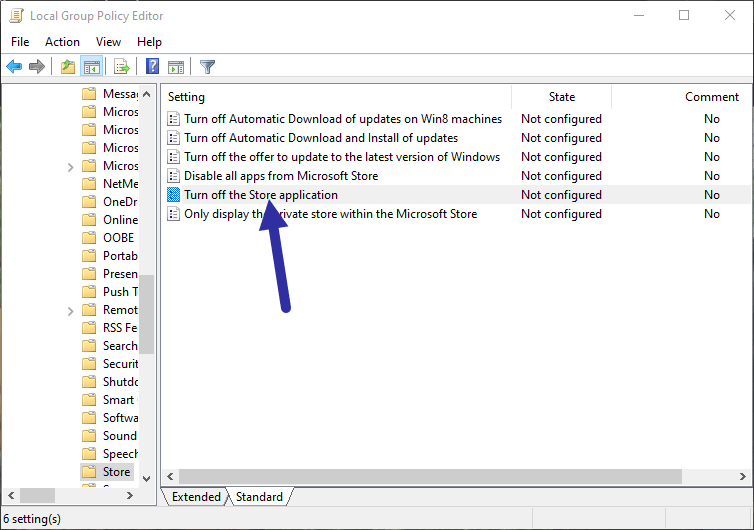 Cant disable microsoft store in windows 10 pro through group.