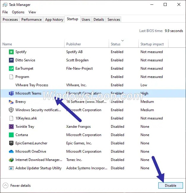 How to Disable Microsoft Teams Autostart in Windows 10