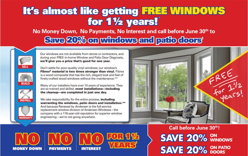 Limited Time Offer Windows and Patio Doors Renewal by Andersen