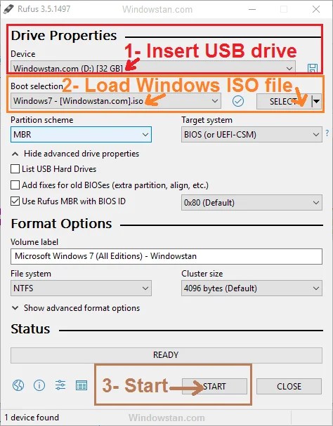 Download Rufus USB 64 bit 32 bit For Windows 10 7 Windowstan