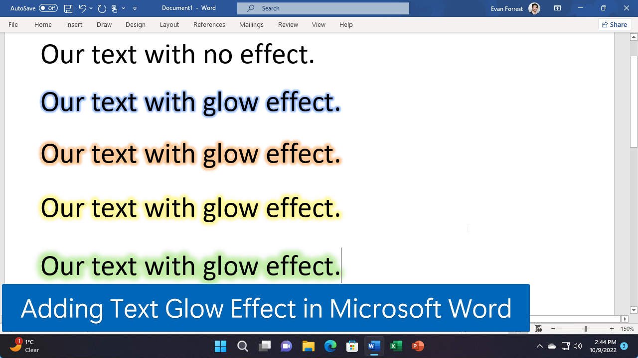 How to Add Text Glow Effect in Microsoft Word WindowsTip