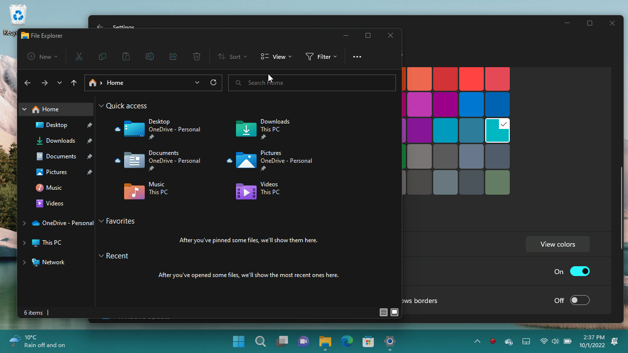 How to Change Title Bars and Windows Borders Color on Windows 11