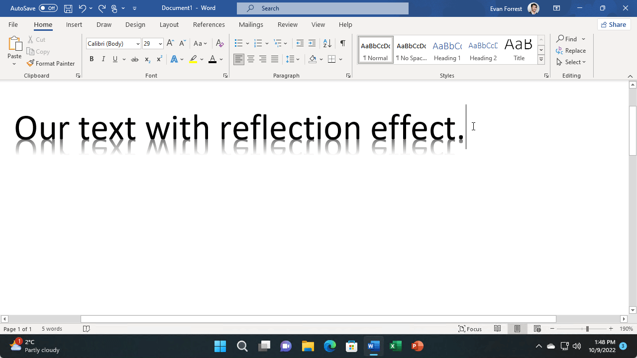 How to Add Reflection or Mirror Effect in Microsoft Word WindowsTip