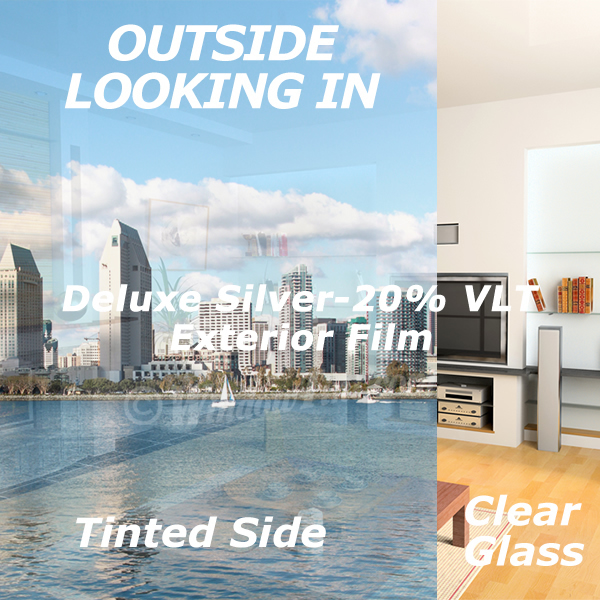 Exterior Deluxe Silver Window Tinting Film 20 VLT