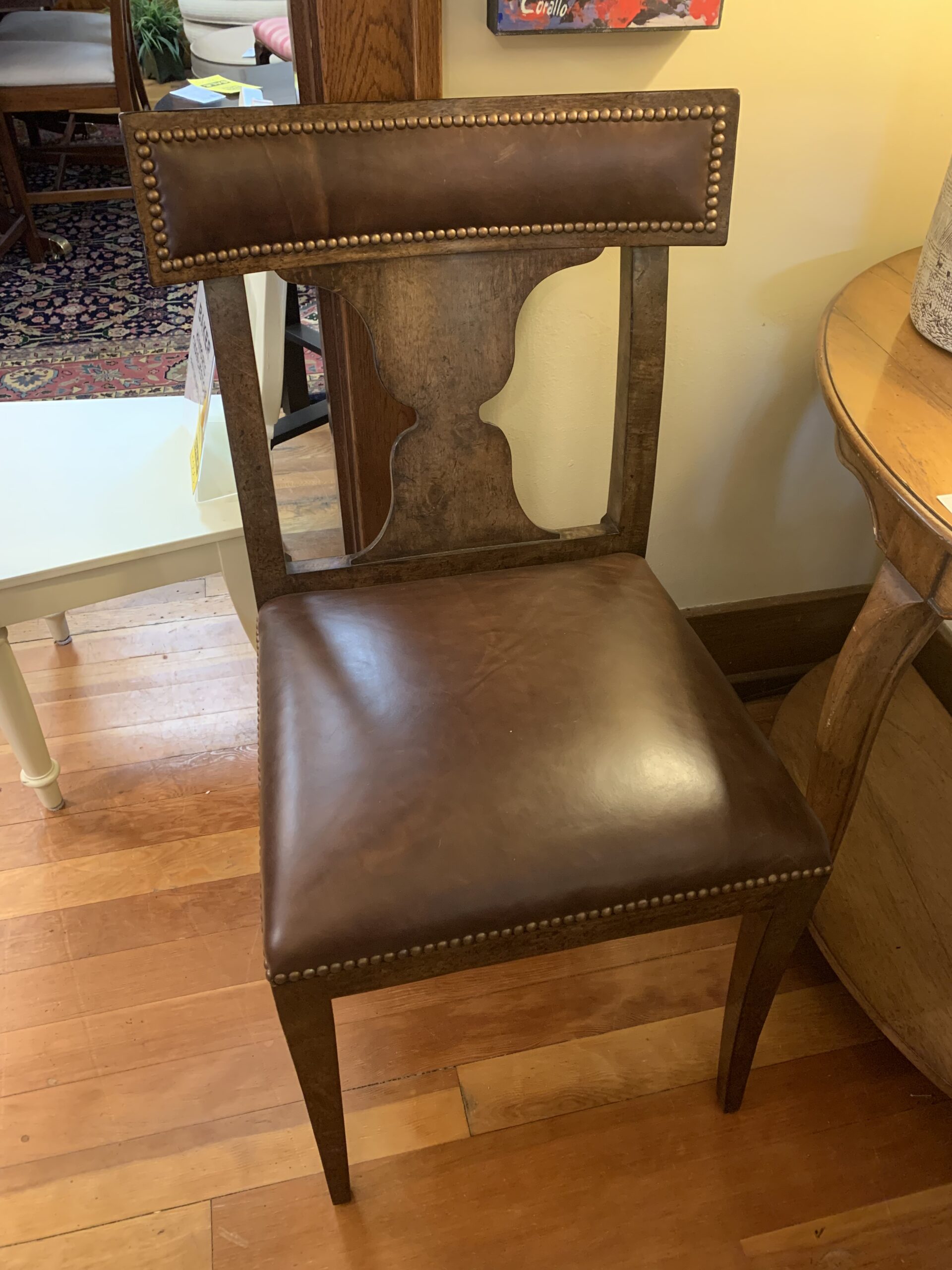 Baker Nailhead Leather Side Chair Windsor Cottage Windsor Cottage