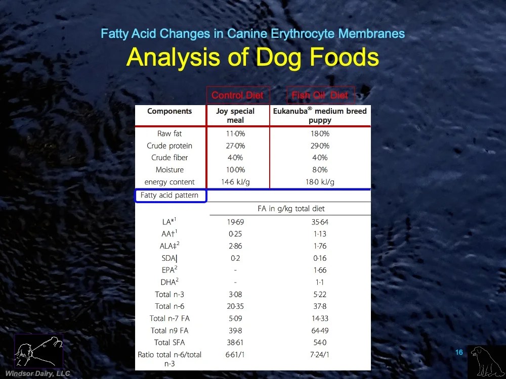 Windsor Dairy Fatty Acid Changes in Dogs with the Right Diet