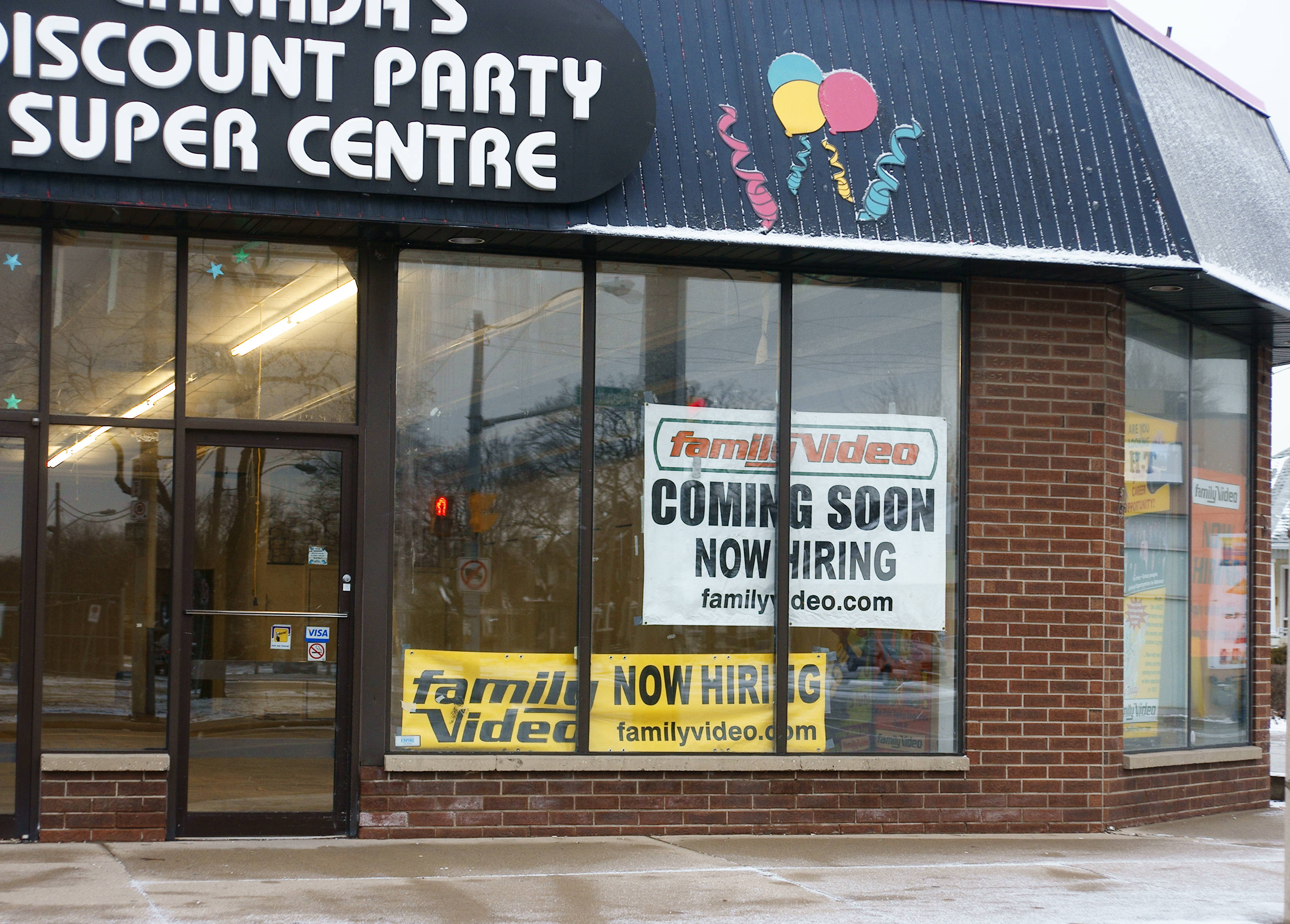 Opening Soon Family Video Movie Rental Store at Tecumseh and Hall