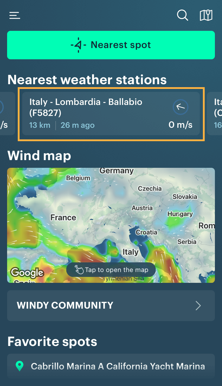 How to get wind forecast in less than three clicks in Windy.app Windy.app