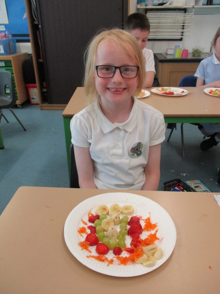 Making Fruit Salads in KS1 Windy Nook Primary School