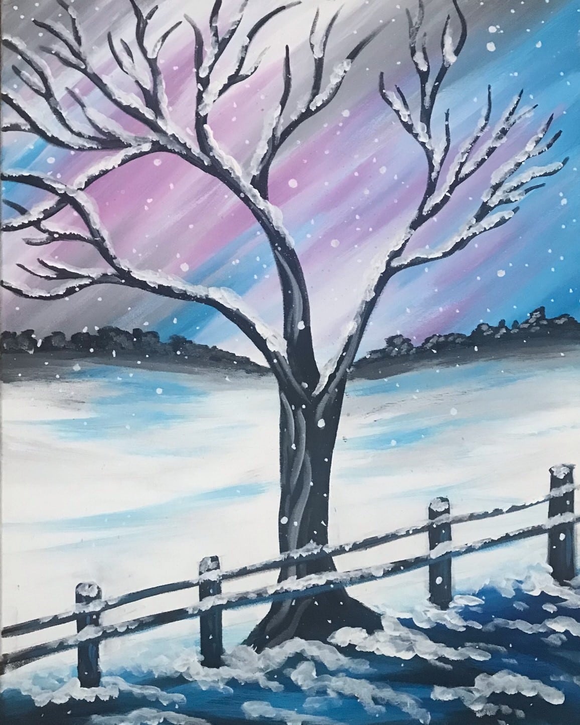 Paint and Sip Event at Budd Dairy Food Hall First Big Snow Wine and