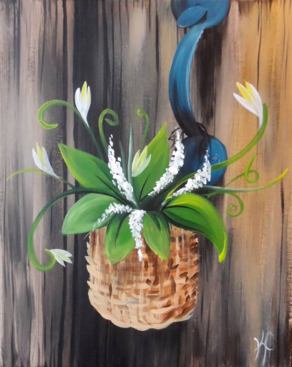 Hanging Vase Paint and Sip Holland Wine and Canvas Grand Rapids