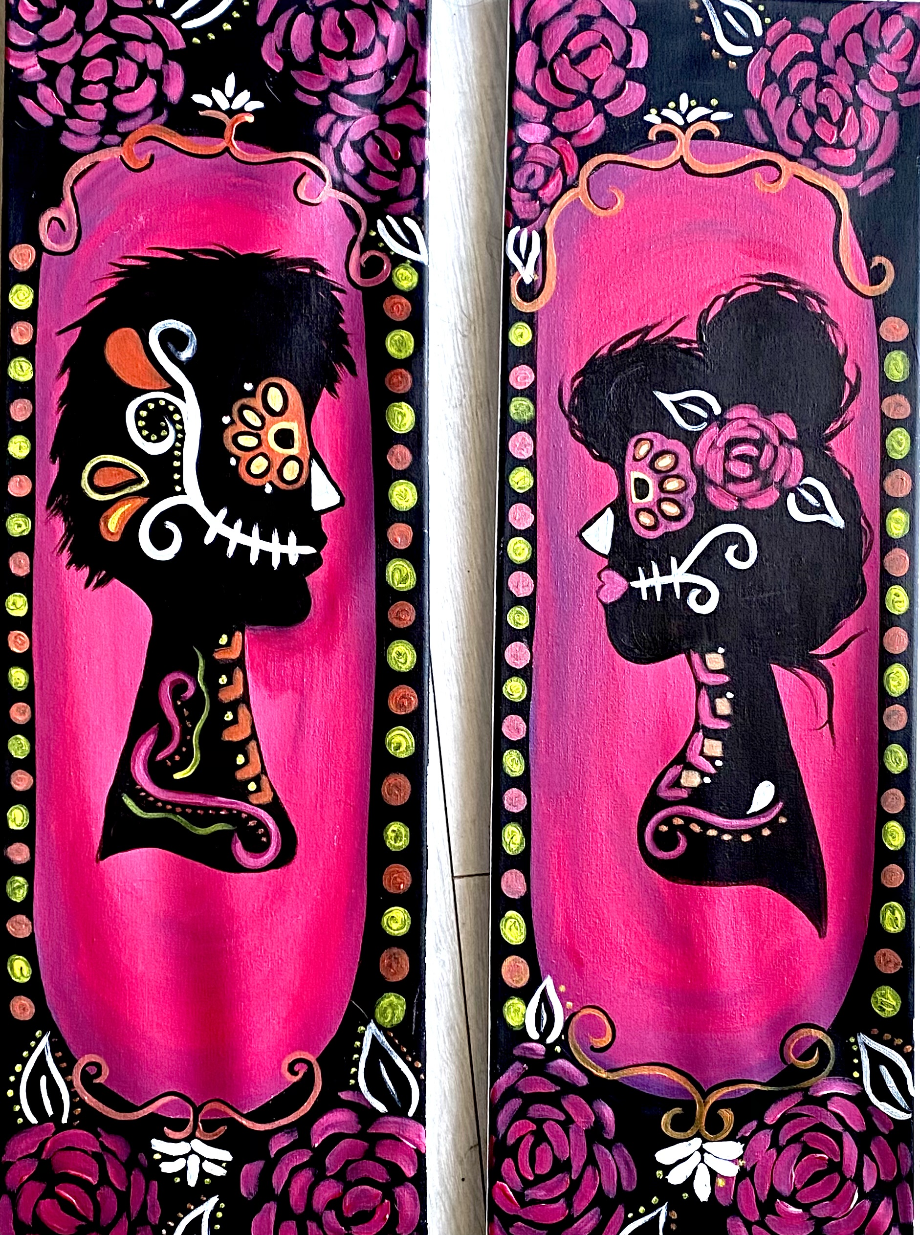 Date Night Painting Love Skulls Wine and Canvas Las Vegas