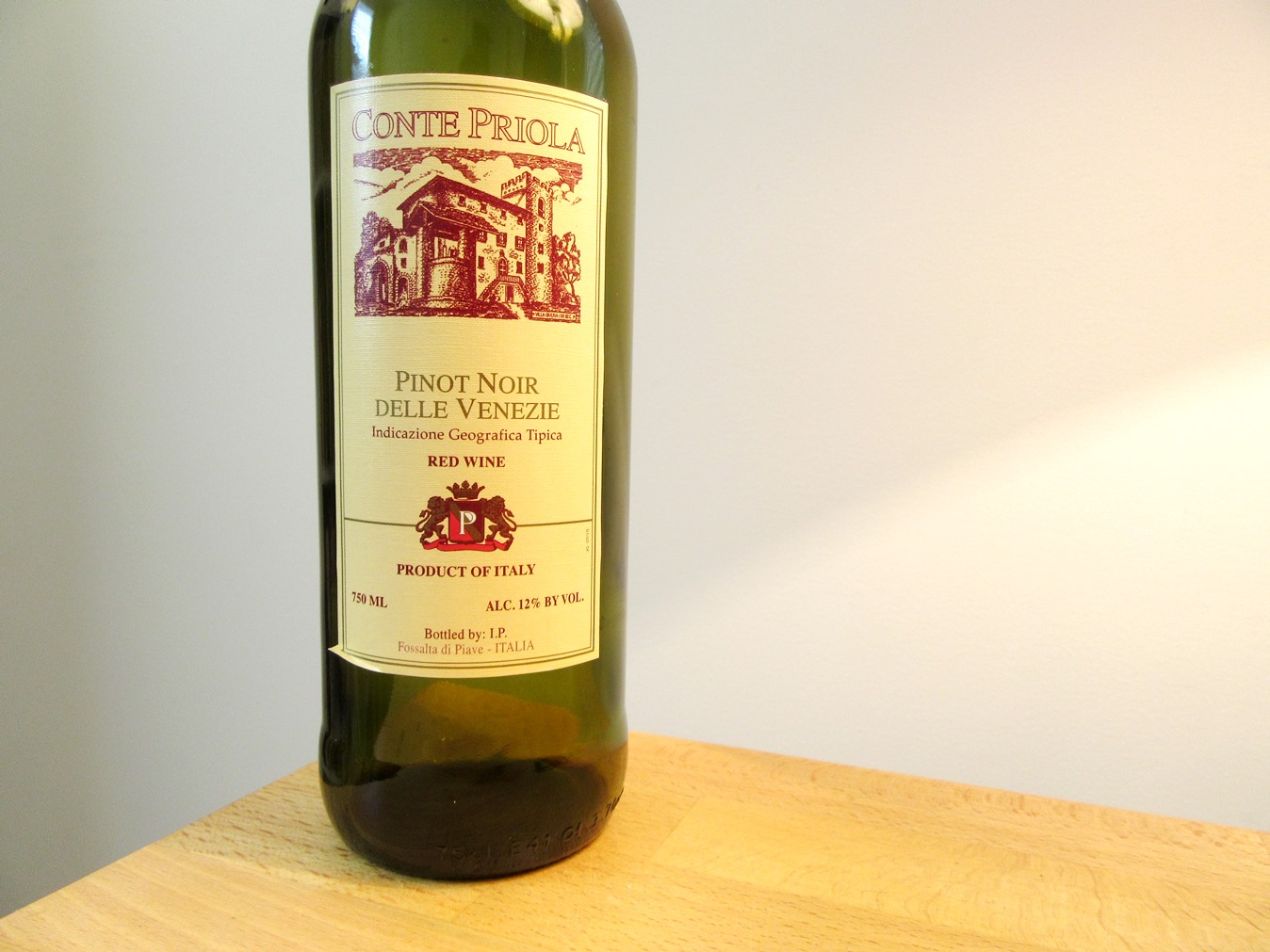 Conte Priola, Pinot Noir 2014 A Basic Italian Red With Subdued Pinot