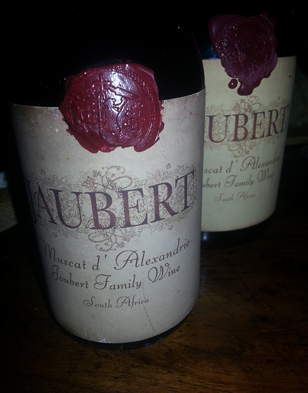 Jaubert Muscat d'Alexandrie 1800 tasting SA's most highly rated wine