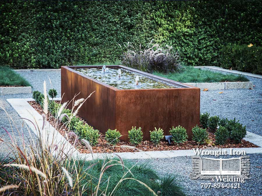 Custom Corten Steel Fountain [133] Wine Country Custom Iron Works