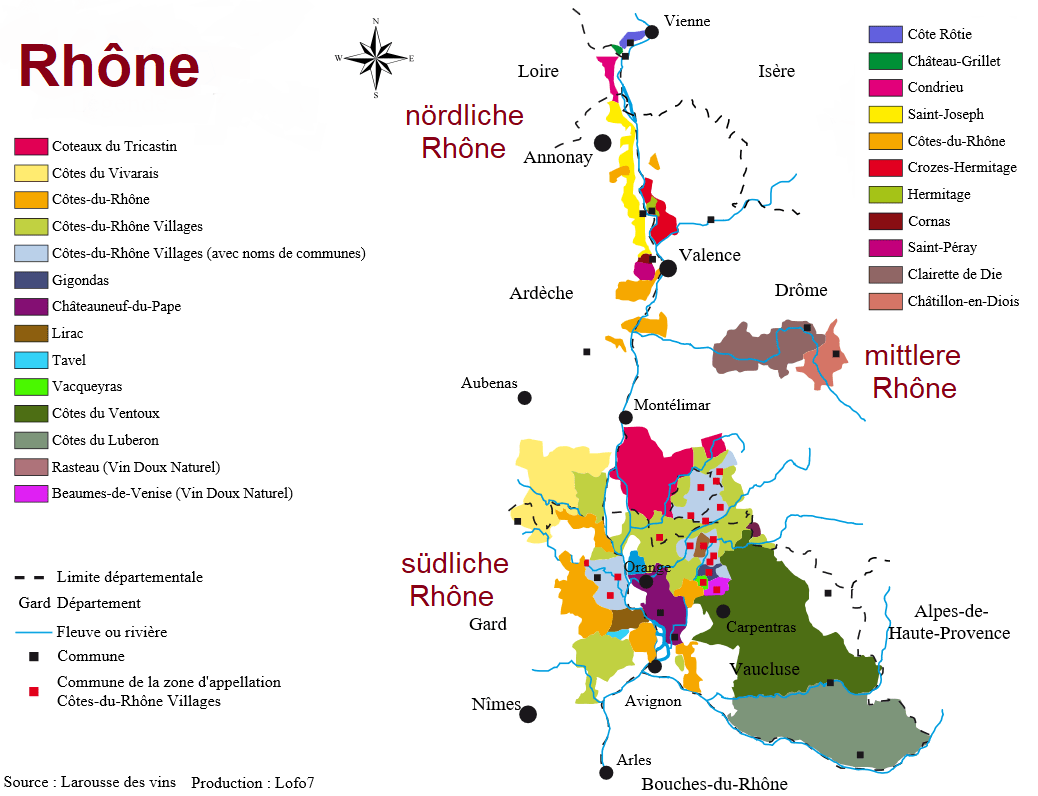 France Rhône Côtes du Rhone Villages AOC wein.plus Wine Regions