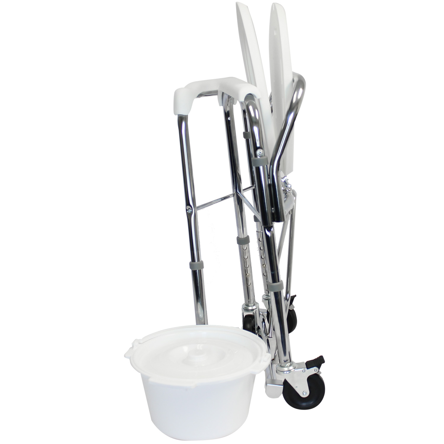 Four in One Folding Commode with Wheels!