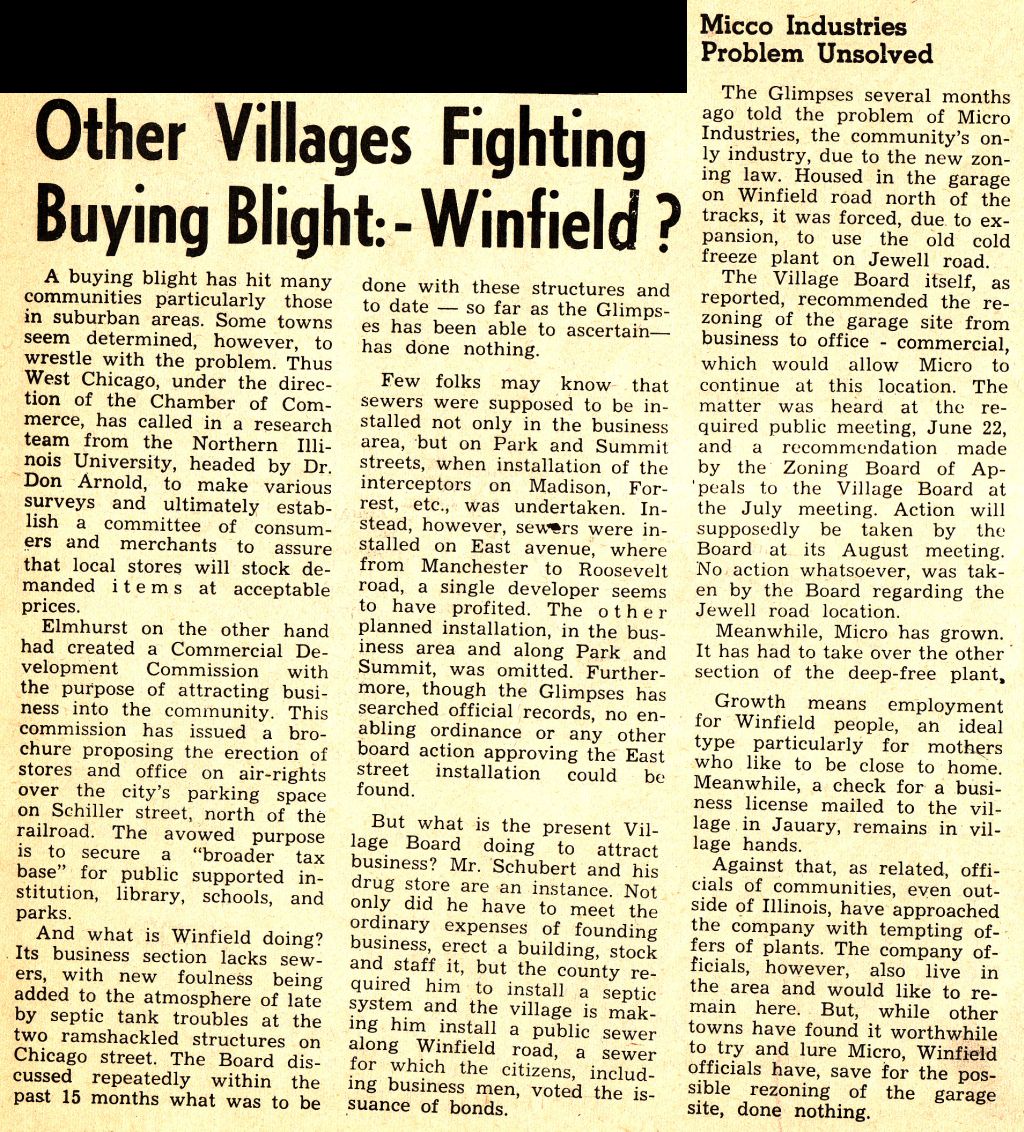 Development Woes Glimpses of Winfield