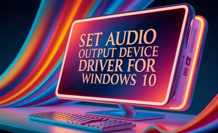 Set Audio Output Device Driver for Windows 10