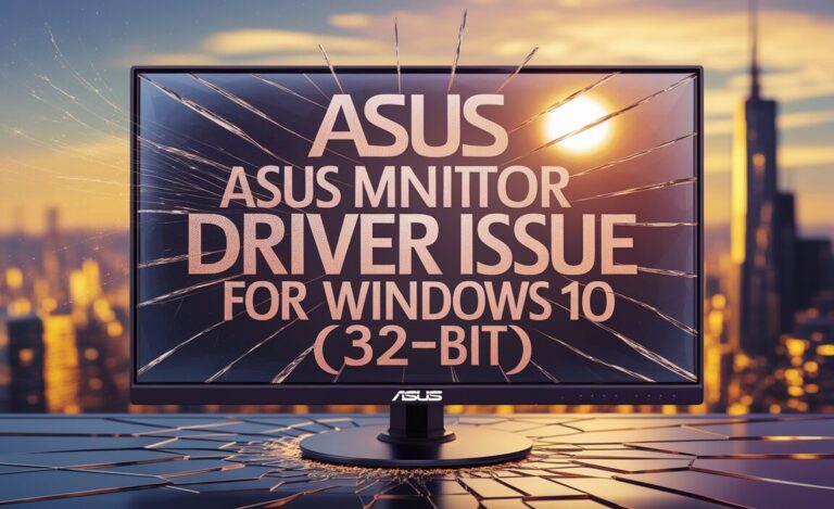 ASUS Monitor Driver Issue for Windows 10 (32-Bit)