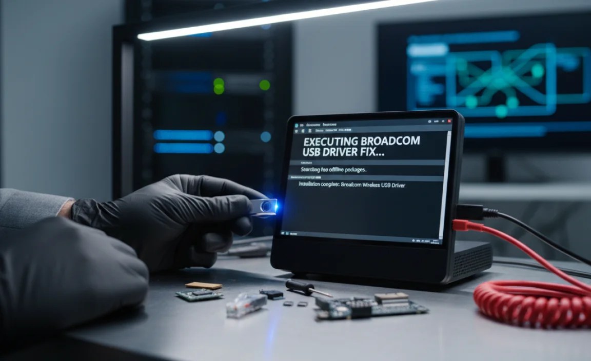 Executing the Broadcom USB Driver Fix Offline
