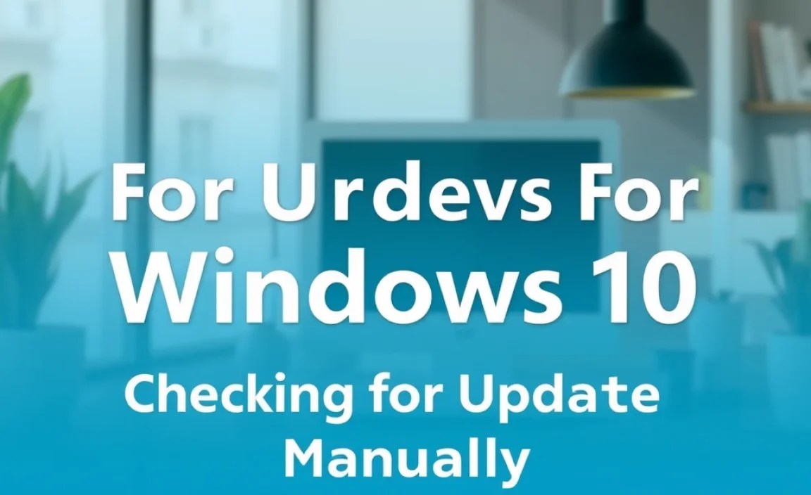 Checking for Updates Manually