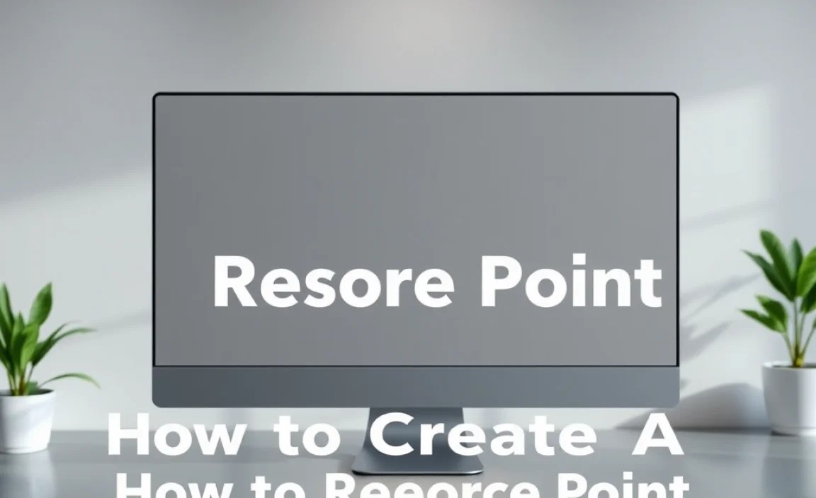 Creating a Restore Point Manually