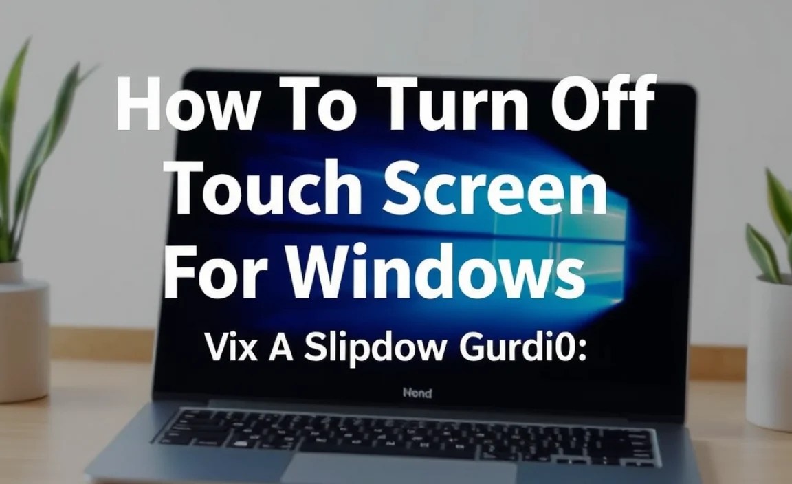 Disabling Touch Screen via Settings