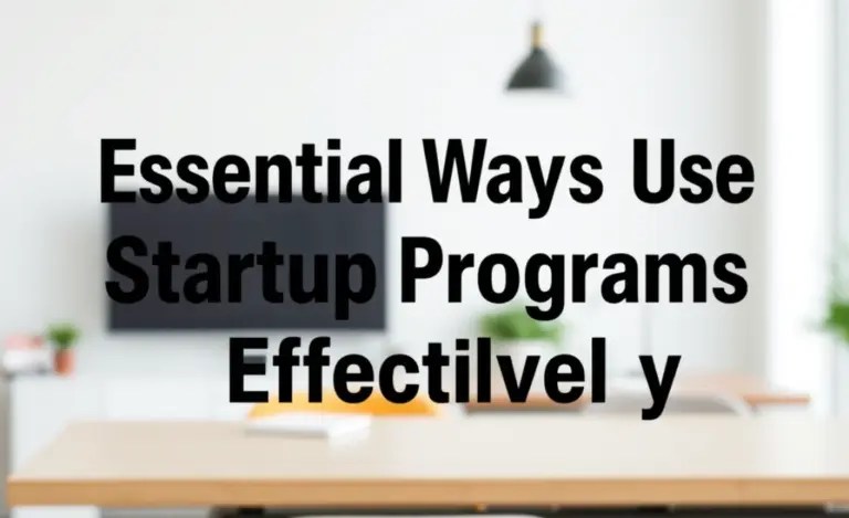 Essential Ways To Use Startup Programs Methods Effectively